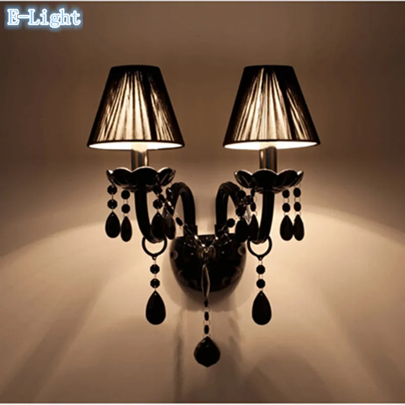 Хрустальные Настенные светильники с 2 лампами светодиодные лампочки E14 Двойные