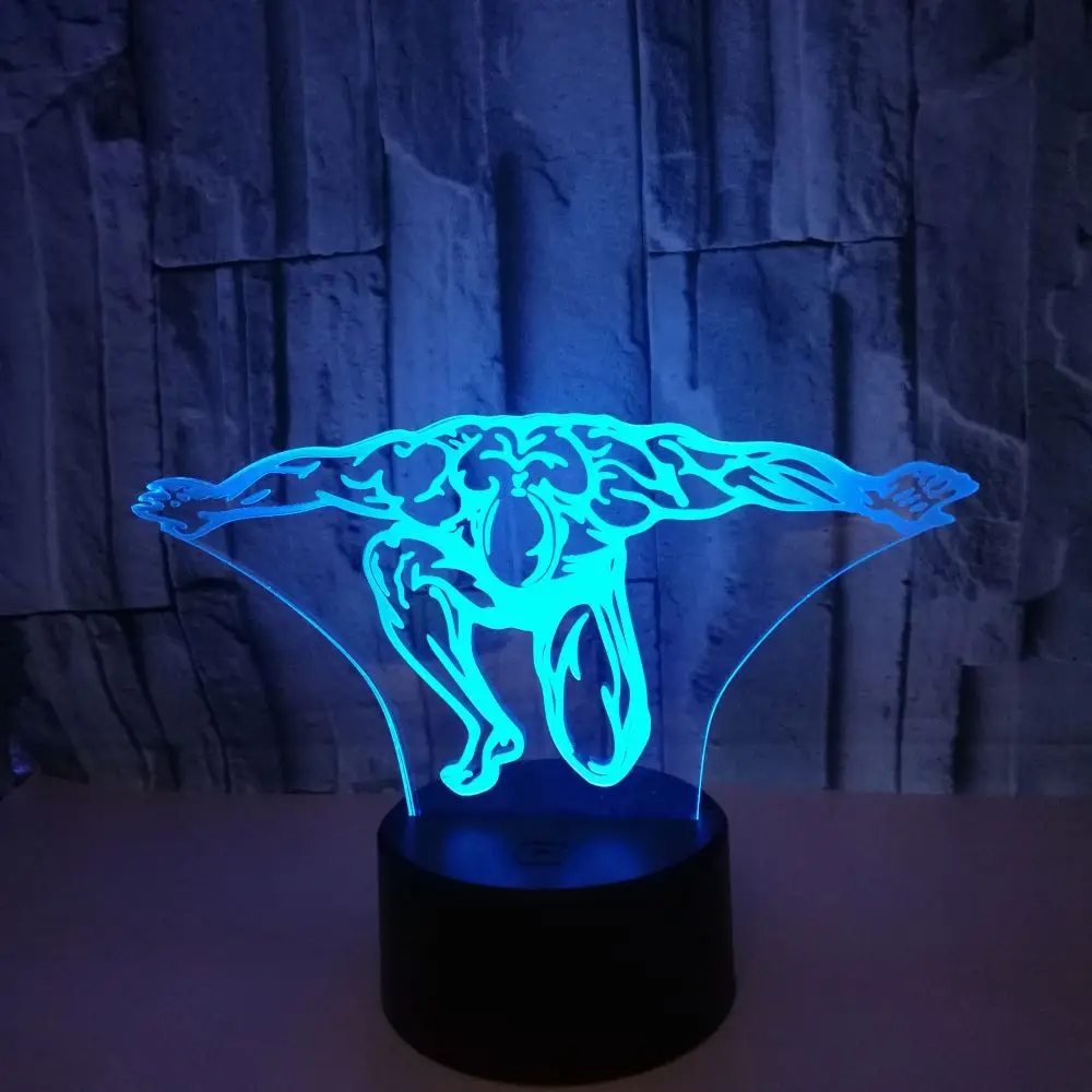 Фитнес упражнения 3d Led свет 7 цветов Изменение подарок на день рождения Ночник