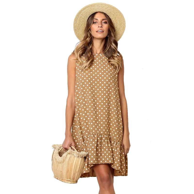 Летнее платье без рукавов с оборками и новинка 2019 | Женская одежда