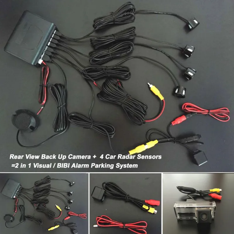 Парковочные радар датчики + камера заднего вида = 2 в 1 визуальная/Биби