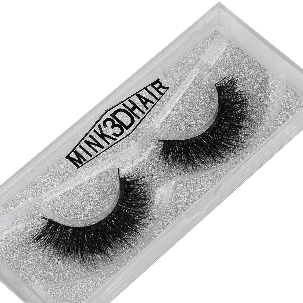 1pair Real Black 3D Mink Hair Bushy Cross False Eyelashes Beauty Wispy Flutter Lashes Handmade Woman's Fashion | Красота и