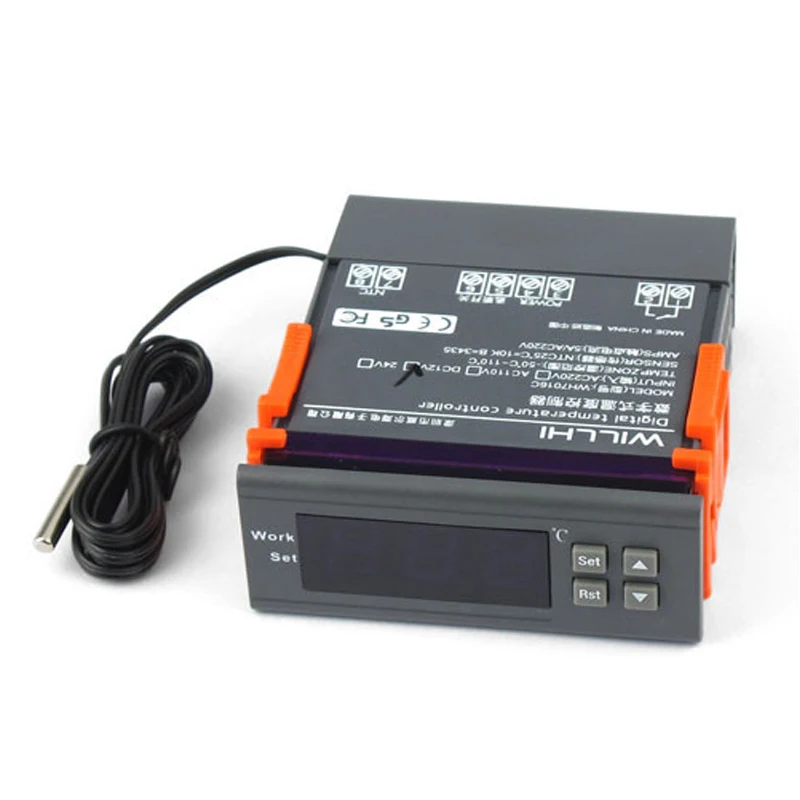 

Оригинальный цифровой ЖК-термостат WH7016C 220 В 10 А, регулятор температуры с датчиком NTC 2 м