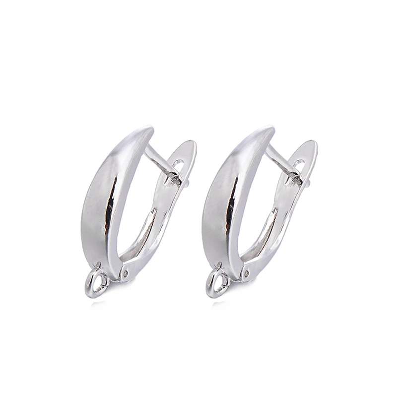 silver Pipitree DIY серьги-кольца фурнитура для изготовления ювелирных изделий Медь CZ Циркон Серебро Золото Цвет Круглые Серьги Крючки застежки аксессуары - Цвет: silver