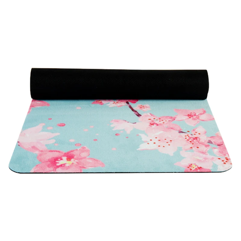 1.5mm Non Slip Natural rubber suedeYoga Mat 183cm Sport for Fitness Lightweight Microfiber Printed exercises pads Mats | Спорт и