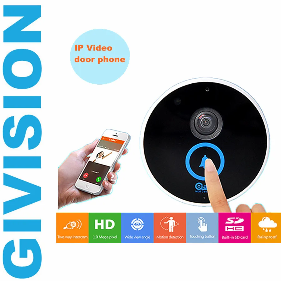 Беспроводной IP видео дверь домофон 720 P HD 1.0mp Камера открытый WI FI ИК ночного