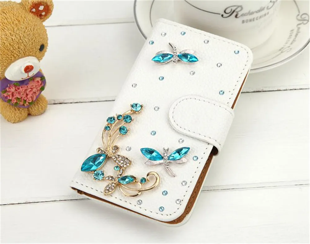 Чехол-бумажник для iPhone 11 12 mini Pro Max 7 8 plus Samsung Note10 S9 кожаный со стразами ручной