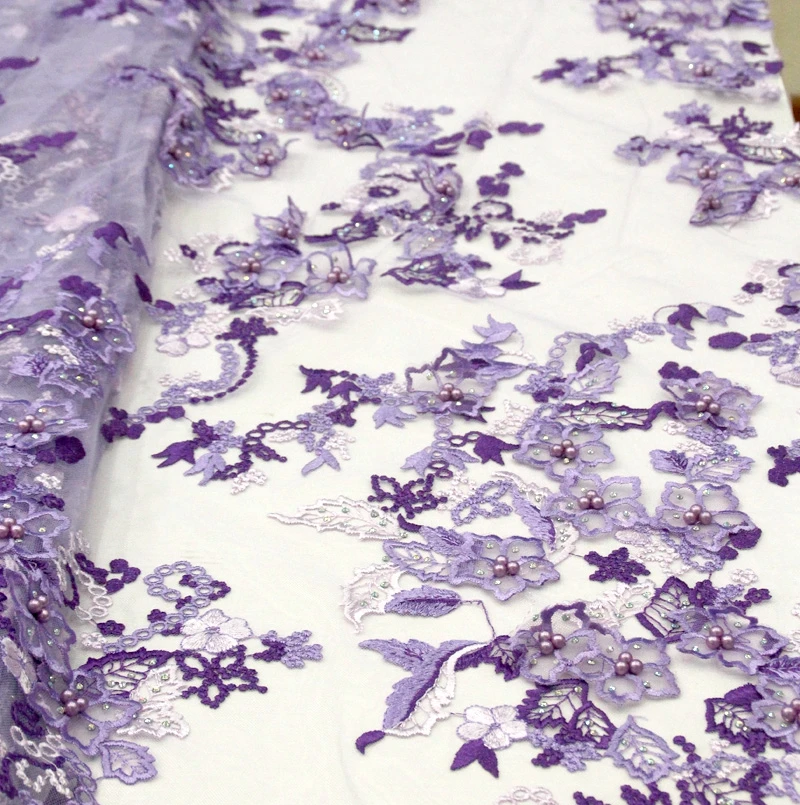

French tulle lace fabrics High Quality African Embroidered Net Lace Fabric Tulle lace fabric For Evening Dress ML7953