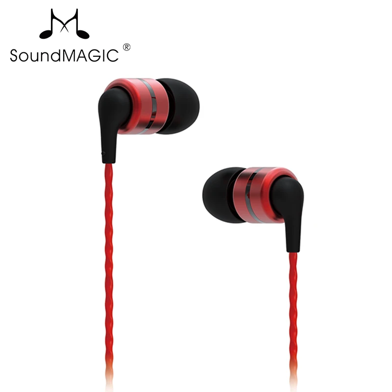 Красный Горячие Soundmagic E80 HiFi наушники вкладыши супер бас идеальный звук наушники полностью металлические наушники сильный бас чистый голос - Цвет: Красный