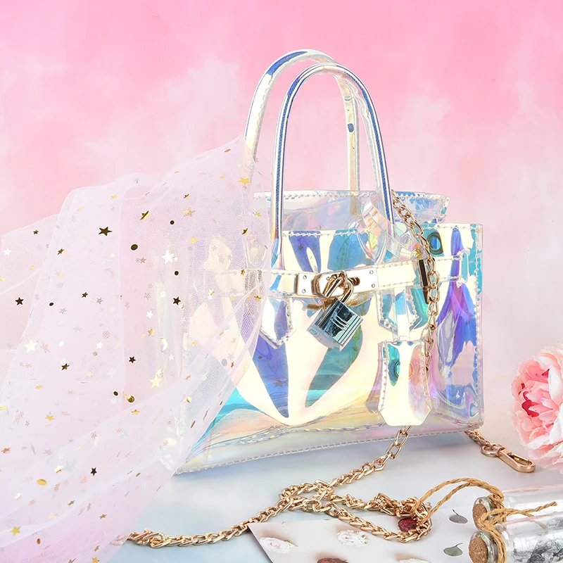 Прозрачная сумка для женщин маленький мессенджер из прозрачного ПВХ с