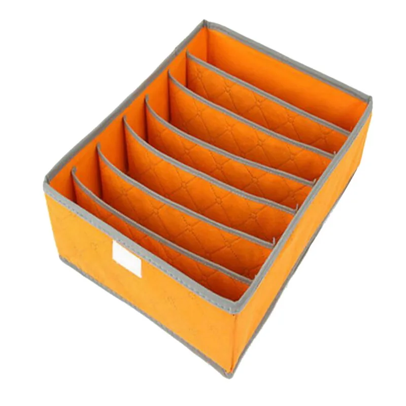 orange 7grid Hoomall для хранения нижнего белья, бюстгальтеров Коробки галстуков носки шорты делитель выдвижной ящик Организатор гардероб домашняя детская одежда Контейнер - Цвет: orange 7grid