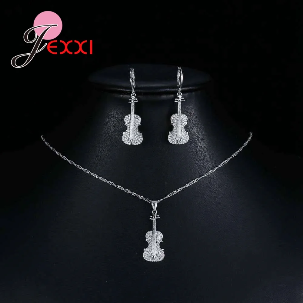 Бренд гитара Форма женщин AAA кубического циркония цепи ожерелья серьги ювелирные
