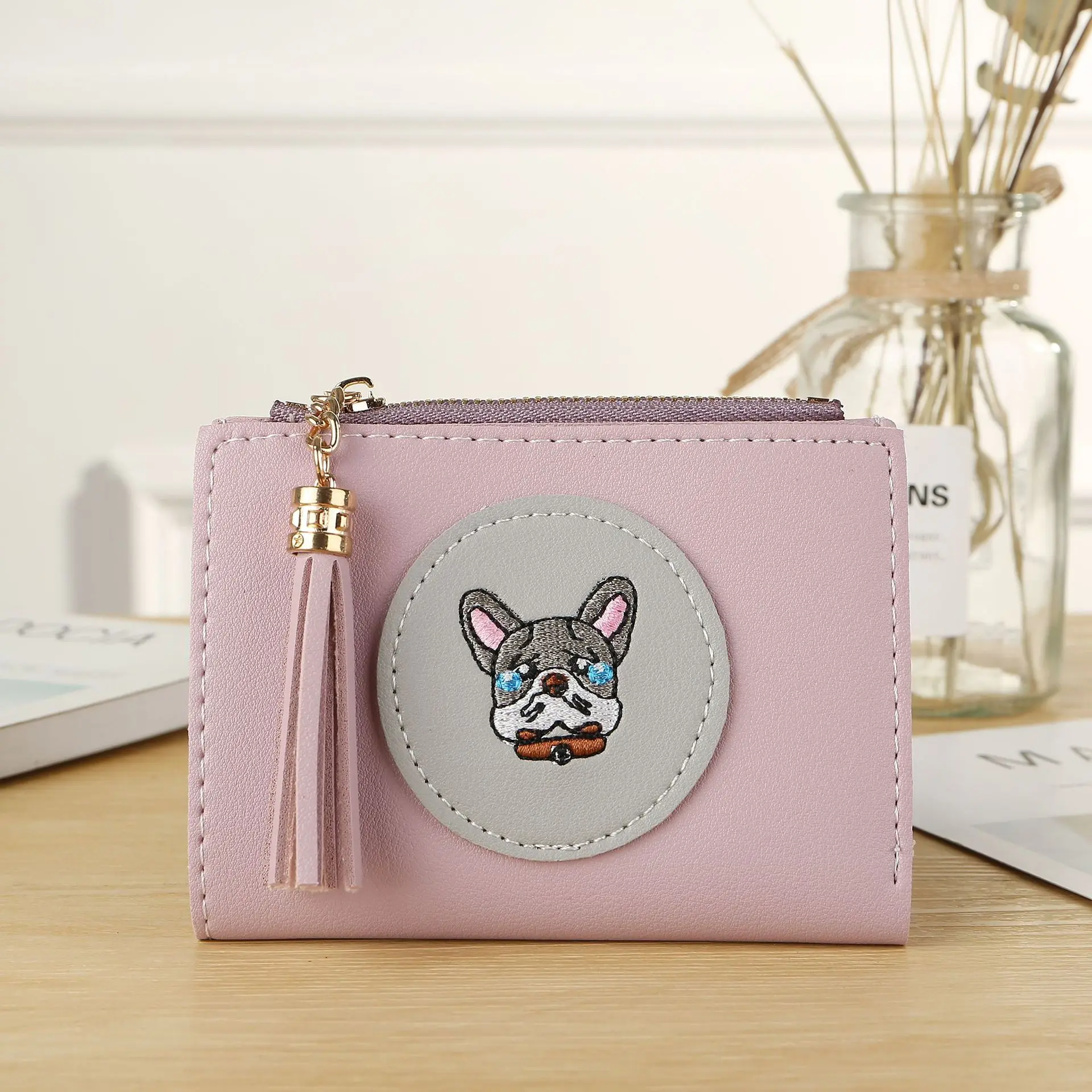 Женский кошелек с мультяшным животным узором милый модный в консервативном