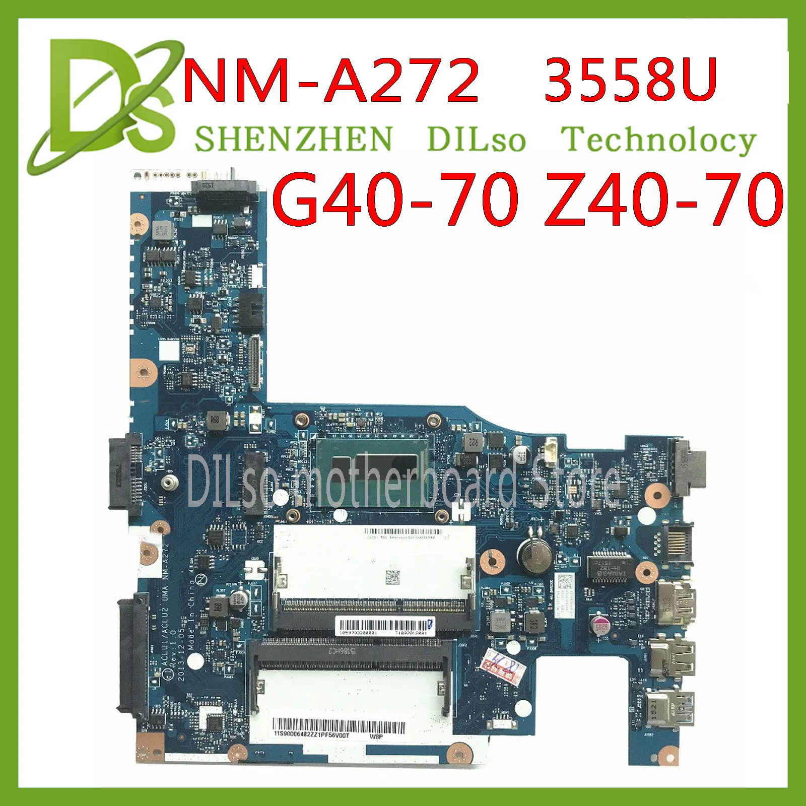 

KEFU NM-A272 для Lenovo G40-70 Z40-70 материнская плата ACLUA/ACLUB NM-A272 3558U Rev1.0 3558U ЦП протестирован