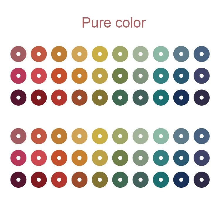 Pure color Японский ретро круглый защитный стикер пуля журнальные аксессуары отверстия вкладыш блокнот бумага армирование DIY стикер 60 шт - Цвет: Pure color