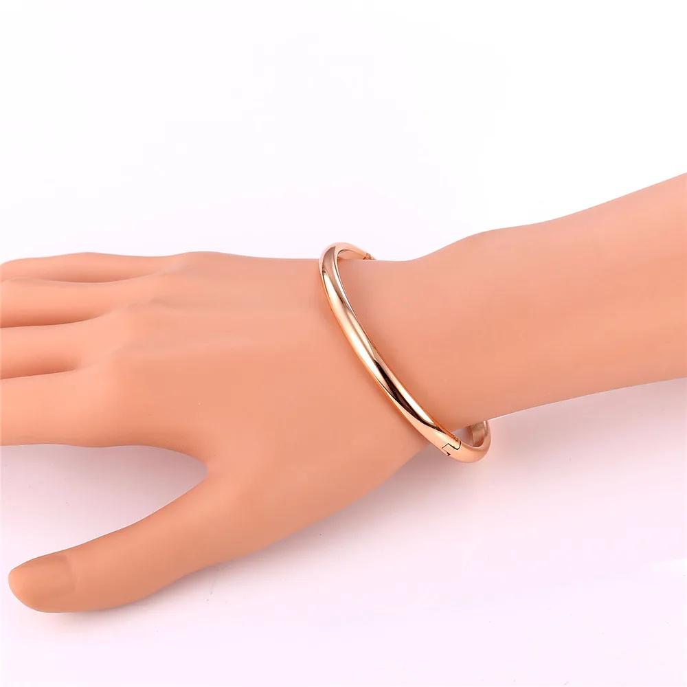 Классический дизайн женские круглые браслеты желтого золота/розового