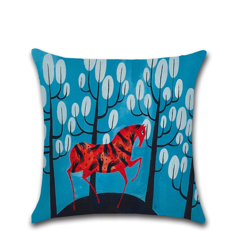 Химическое волокно и лен свежий мультфильм наволочка для креативная Милая