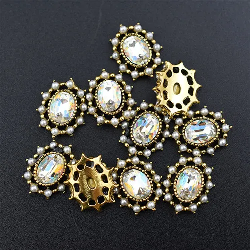 10PCs-Pearl-White 10 шт. Топ 3D очаровательные Стразы для украшения ногтей, Кристальные стразы, алмазные камни, драгоценные камни, ювелирные изделия для ногтей, аксессуары, Новое поступление, сплав - Цвет: 10PCs-Pearl-White
