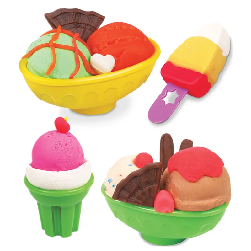 Kids Pretend Play Ice Cream Set with Plasticine Tools Toys for Children Simulation Toy Birthday Gift GW27 | Игрушки и хобби