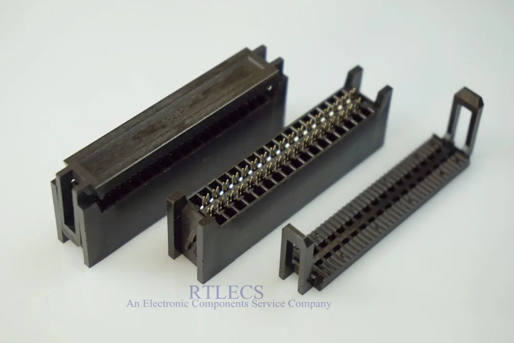 2 pcs IDC Type Card Edge Connector Slot 2.54 mm Pitch 10 14 16 20 24 26 30 34 40 50 60 64 Pin PCB Socket Flat Cable 1.27 mm