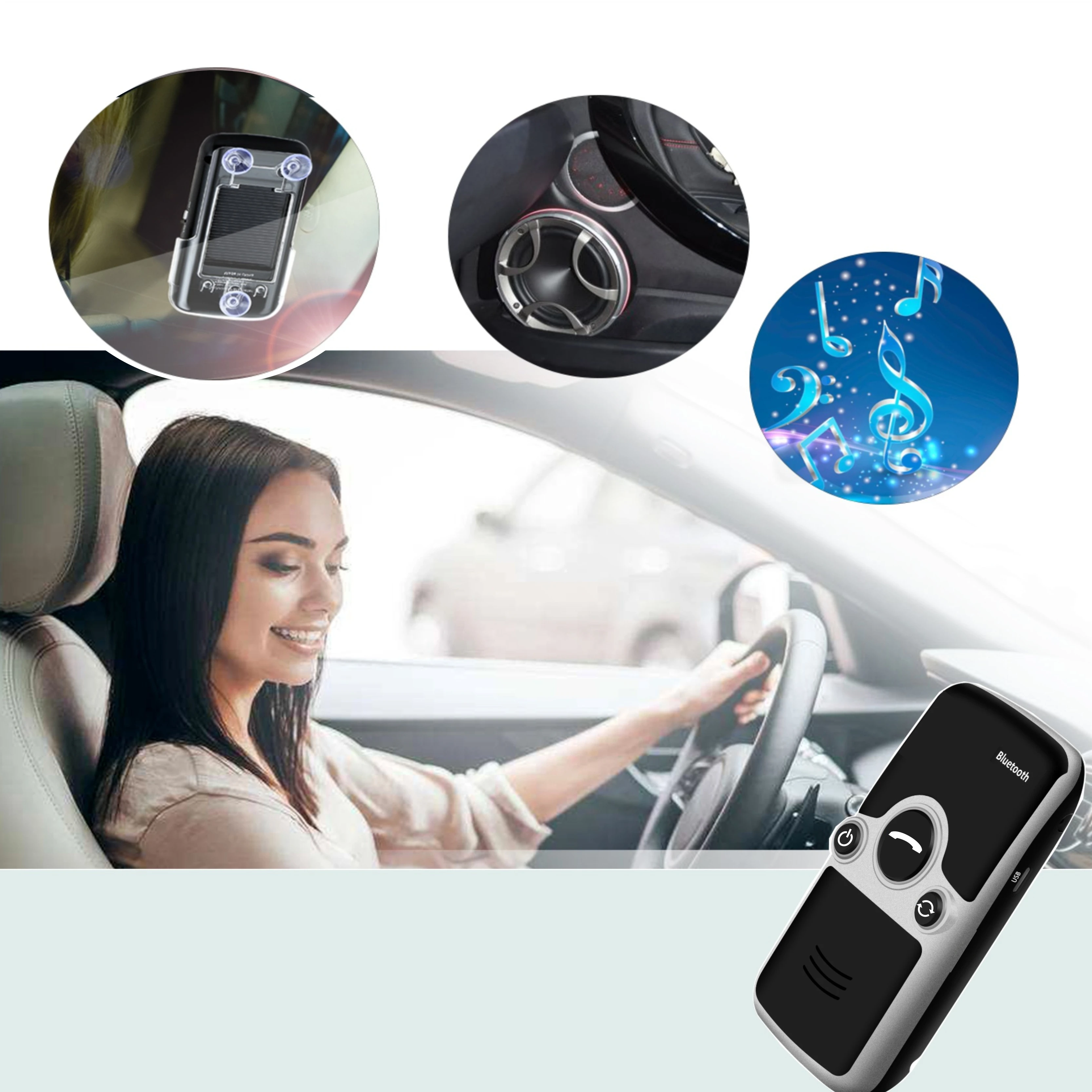 ANLUD A3 солнцезащитный козырек Bluetooth Handsfree Car Kit Поддержка двух подключенных