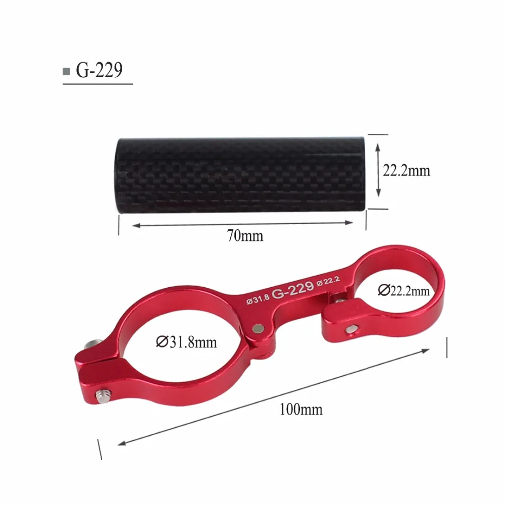 Углеродного Волокна Велосипед Руль Extender Крепление Лампы Кронштейн ЧПУ Легкий MTB