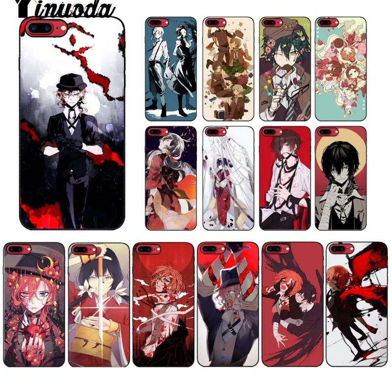 Yinuoda Бунго бродячих собак Smart Cover Черная мягкая крышка чехол для телефона iPhone 8 7 6 6S