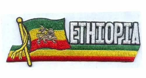 Ярлыки для одежды с флагом Эфиопии пользовательские ярлыки вышитые саржа и