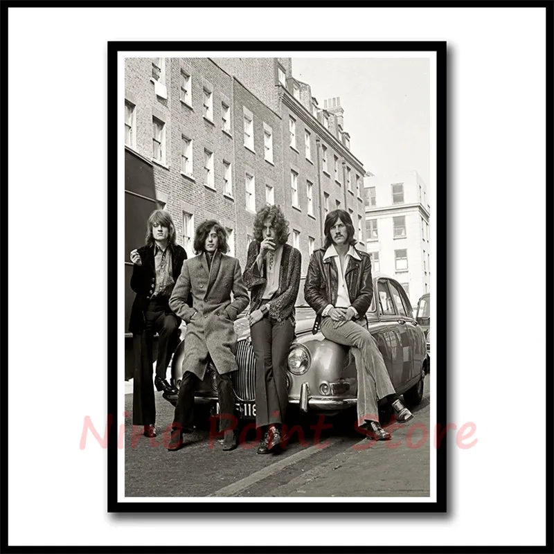Led Zeppelin рок-музыка с покрытием бумажные Плакаты для дома спальни общежития Настенный декор Бескаркасный плакат - Цвет: Светло-желтый