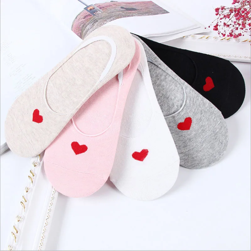 2019 Spring Summer Hot Fashion Comfortable Ankle Short Boat Socks Women Breathable Soft Knitted Cotton Heart Sock 1 Pair | Женская