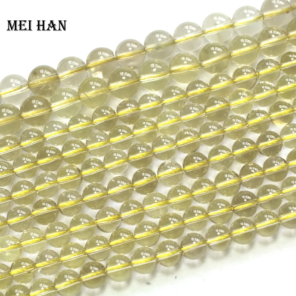 Бесплатная доставка 8+-0.2мм и 10мм натурального желтого лимонного кварца гладкого круглого прозрачного кристаллического бусины для ювелирного дизайна.