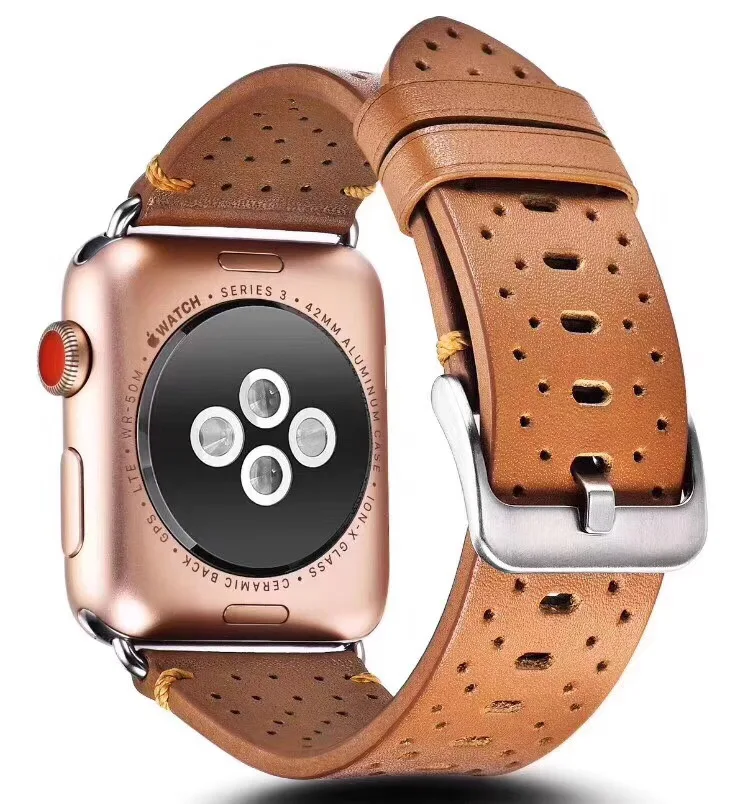 Горячая распродажа! ссылка браслет натуральная кожа петля для Apple Watch группа 42 мм