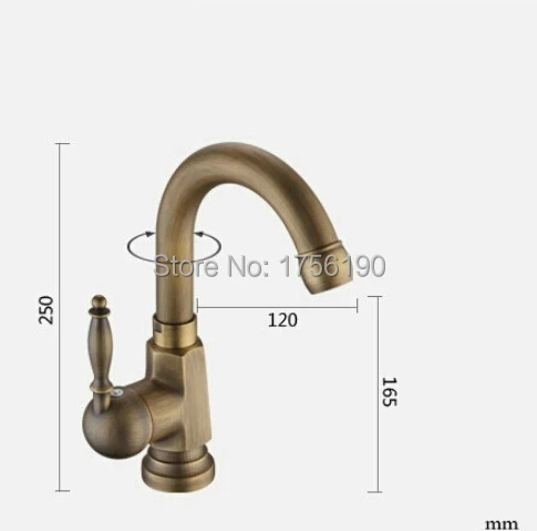 Бесплатная доставка Античная бронзовая отделка кухонные краны смесители для