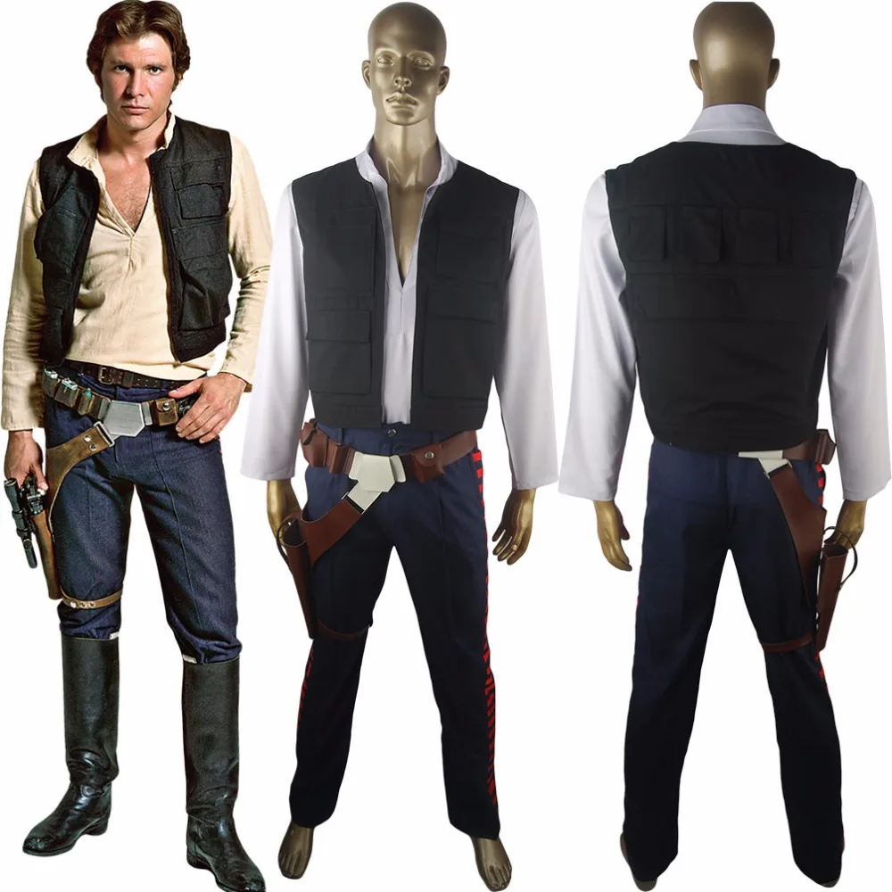 Оптовая продажа 10 шт унисекс Звездные войны Han Solo косплей костюм на Хэллоуин