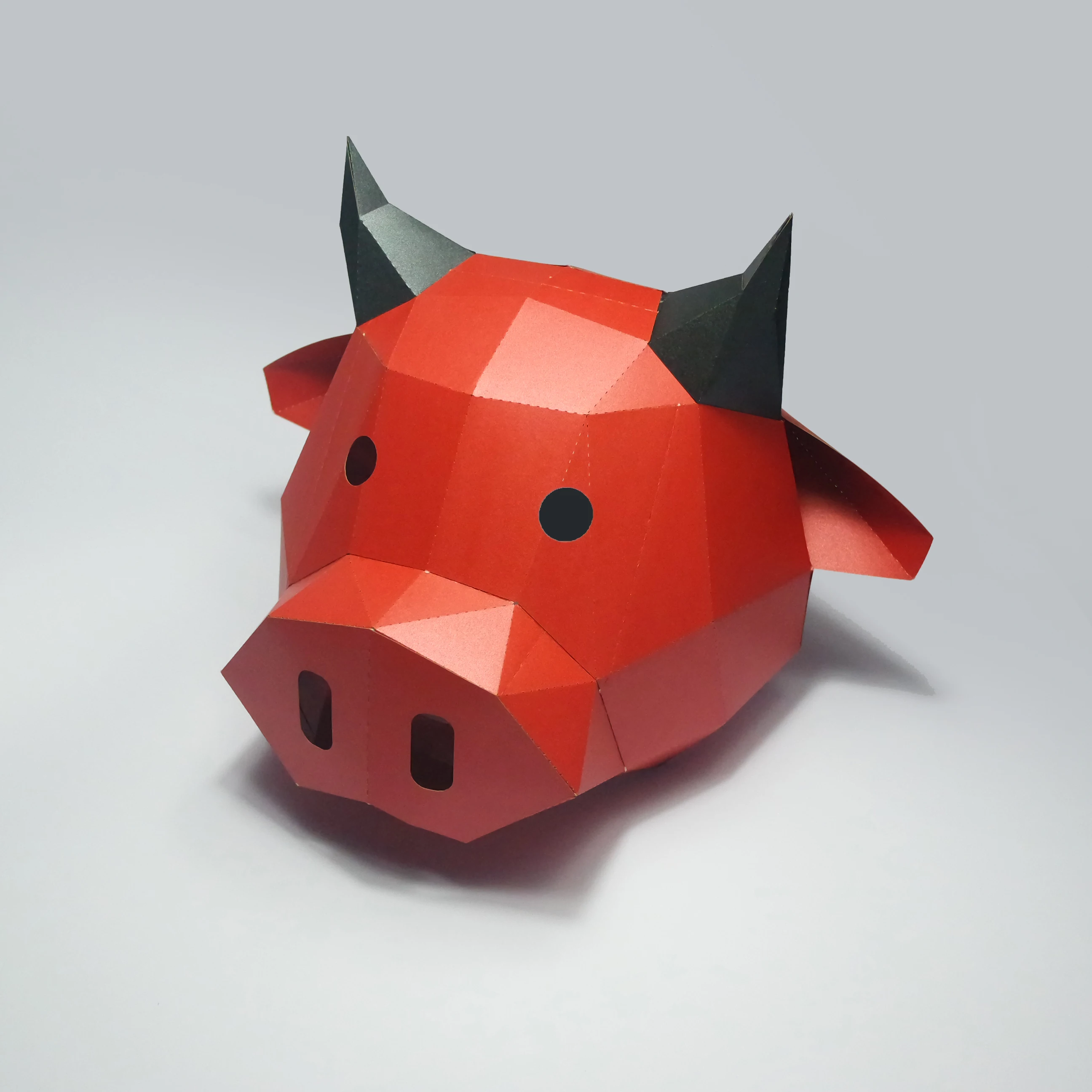 3D Бумажная Маска модный красный бык корова костюм животного косплей сделай сам