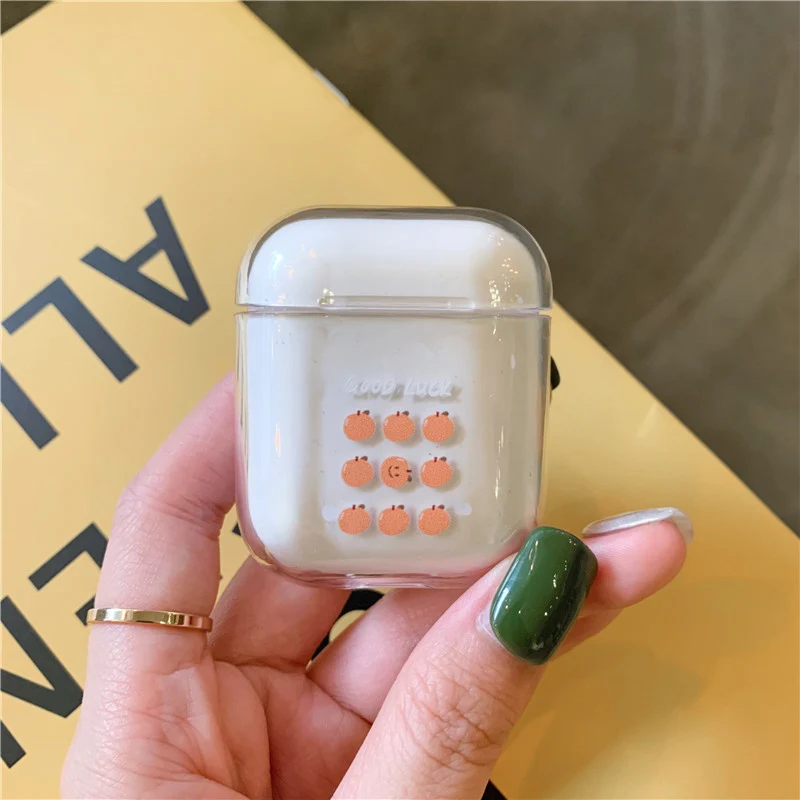 Чехол для Airpods с милым рисунком, Прозрачные Жесткие чехлы для AirPods, защитный чехол с мультяшным рисунком, Bluetooth, беспроводной чехол для наушников
