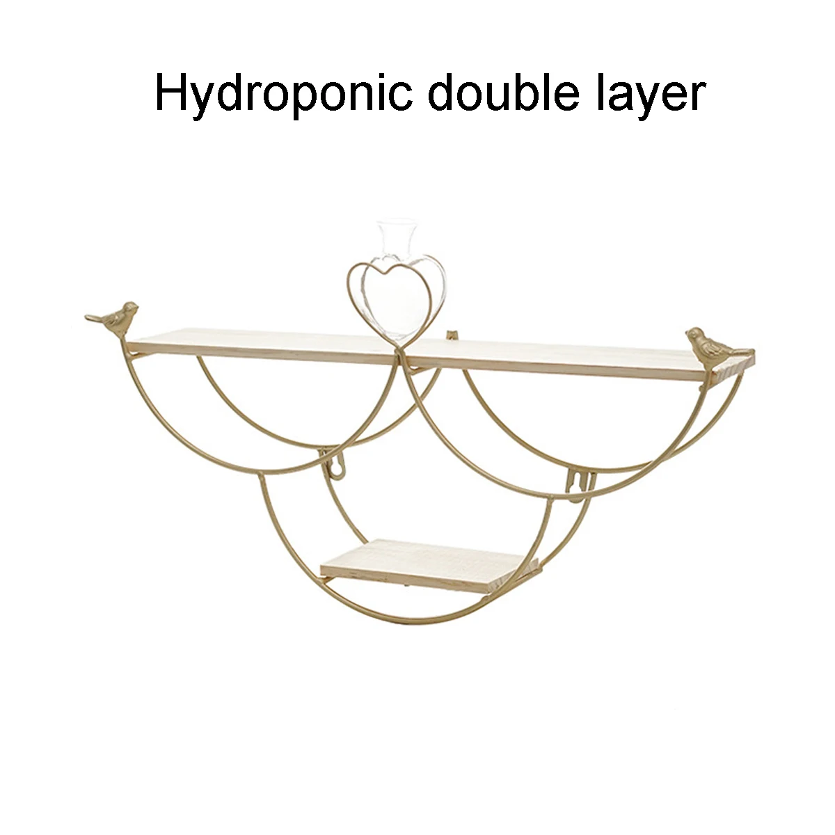 Nordic Style Metal Wall Shelf Wall Mounted Storage Rack Decorative Shelf Double Layer Solid Iron Home Livingroom Bathroom Decor
