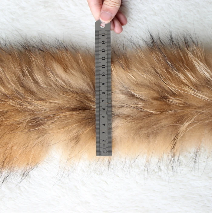 Роскошные из натурального меха енота шарф Для женщин натуральный мех енота воротник зимний теплый меховой воротник-шарф 85*14 см H531-01