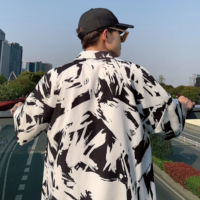 Корейская одежда негабаритных 5xl с коротким рукавом камуфляжные рубашки платье