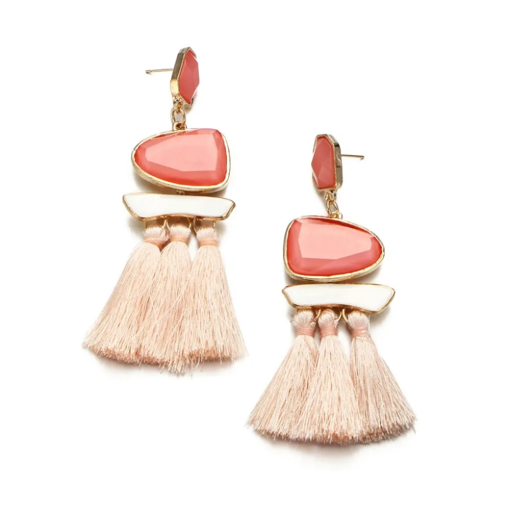 1 пара женские богемные разноцветные французские серьги со стразами и кисточками