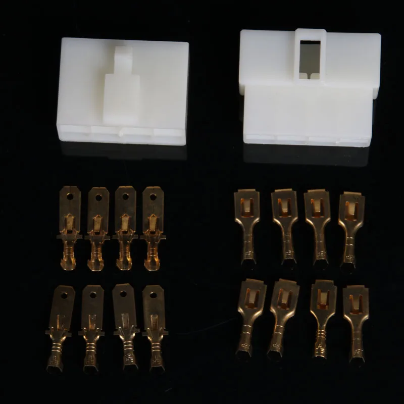 10sets 6.3mm 6pin way automotive motorcycle electrical wire connector male female terminal socket plug for car ebike |