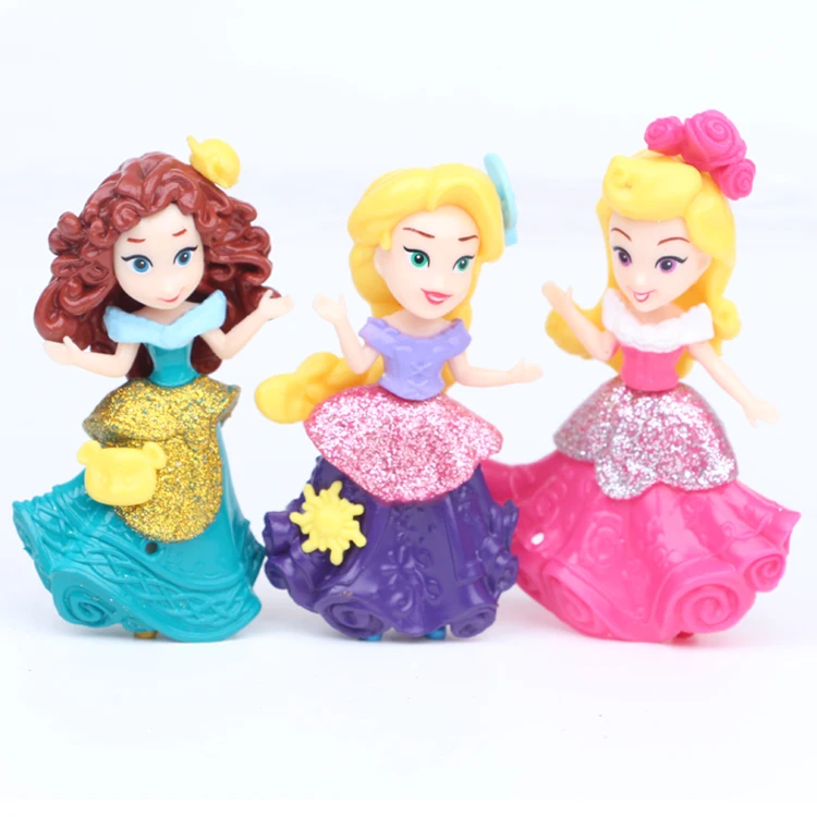 12 шт./компл. Принцесса Белоснежка Belle Merida ПВХ Фигурки Игрушки для девочек Подарки 7