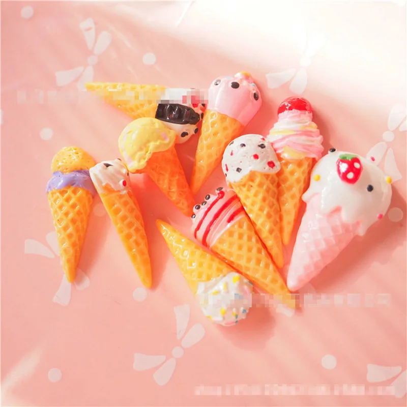 10PCS Random color 10 шт./лот конус мороженого слизи DIY аксессуары Пластилин поставки слаймов наполнитель для прозрачного пушистого слизи Подарочная игрушка для детей - Цвет: 10PCS Random color