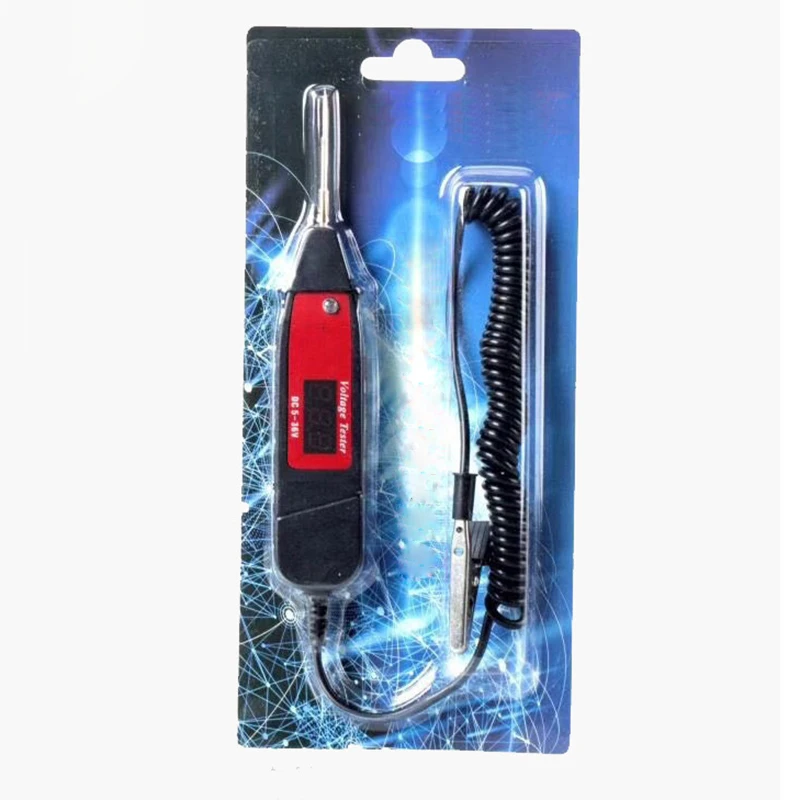 Portable Car Voltage Digital Tester with LED Lamp Vehicle Circuit LCD Display Tool Automotive Kit Auto 1PC Durable | Инструменты