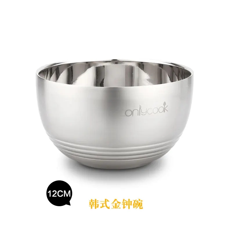 12cm ONLYCOOK миска из нержавеющей стали с двойной изоляцией, миска с защитой от ожогов, увеличивающая Емкость - Цвет: 12cm