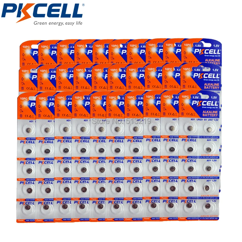 Щелочные аккумуляторы PKCELL G1 AG1 300 SR621SW LR621 364 шт./30 карт|Часовые батарейки| |
