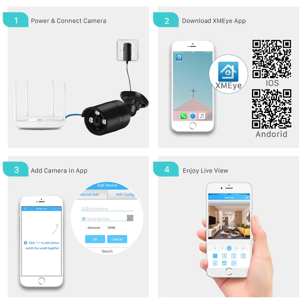 

BESDER 5MP 2MP Waterproof Super HD POE CCTV IP Outdoors Indoors Camera Wired Security Camera Motion Detection App XMEye CCTV