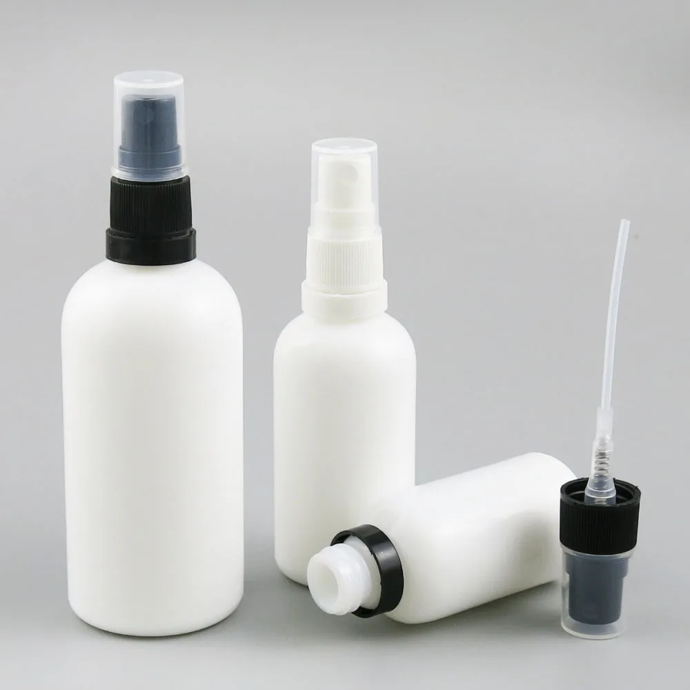 

360pcs Refillable Empty 10ml 15ml 30ml 50ml 100ml Natural White Glass Essence Sprayer Bottle With Tamper Evident Mist Sprayer