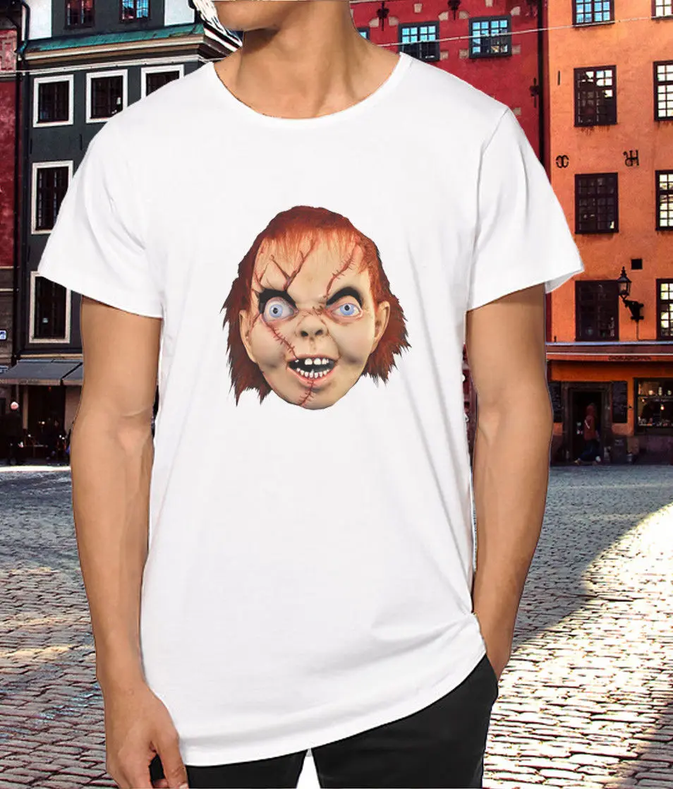 Nwe футболка 2CHILD'S PLAY Chucky латекс horor с коротким рукавом Повседневная Уличная