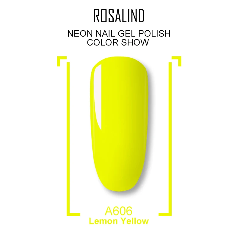 A606 ROSALIND неоновый Гель-лак для ногтей набор Vernis полупостоянные гибридные лаки для маникюра UV Soak Off Primer Poly Gel Base Top Coat - Цвет: A606