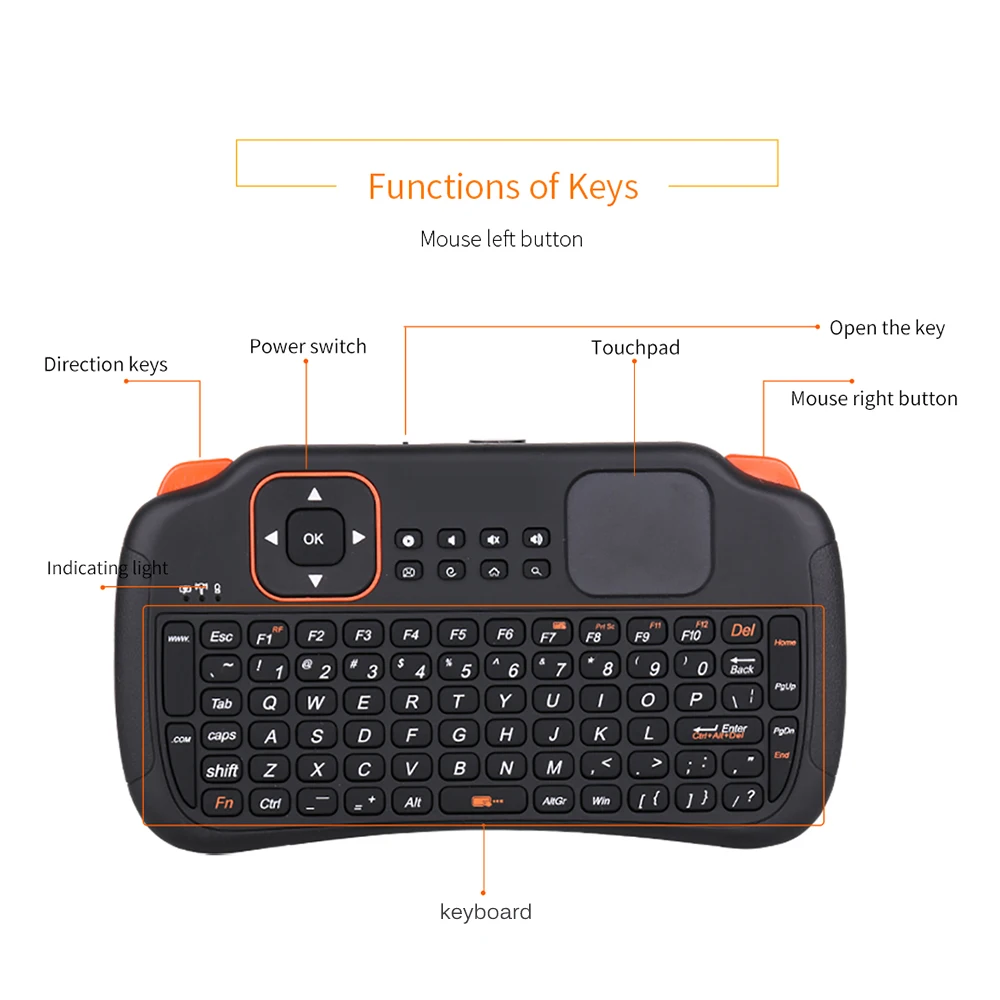 Мини беспроводная клавиатура (батарея в комплект не входит) для Samsung LG Android ТВ
